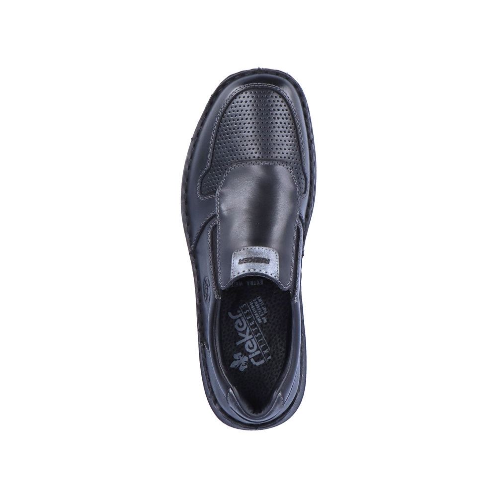 Rieker Herren Slipper  Leder schwarz  S13  03069-00 