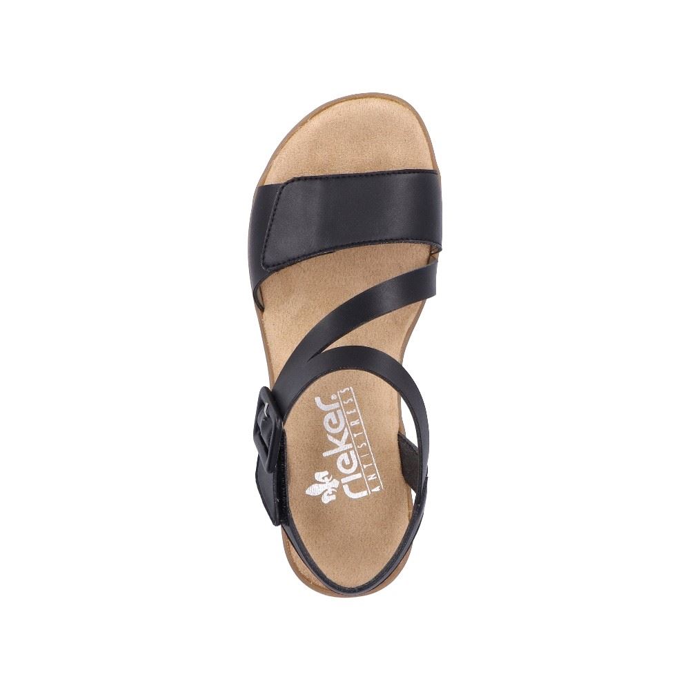 Rieker Antistress Sandalette Riemchen Klettverschluss schwarz S12 63460-00 