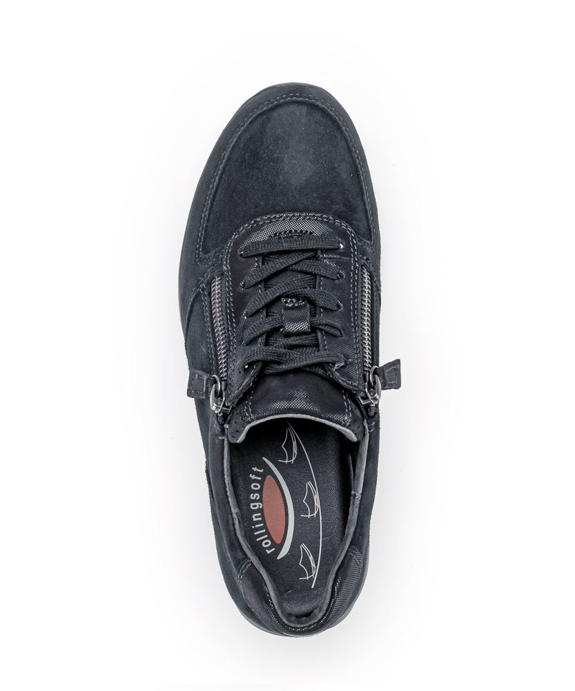 Gabor rollingsoft Sneaker low Rauleder Wechselfußbett blau S23 36.968.26 