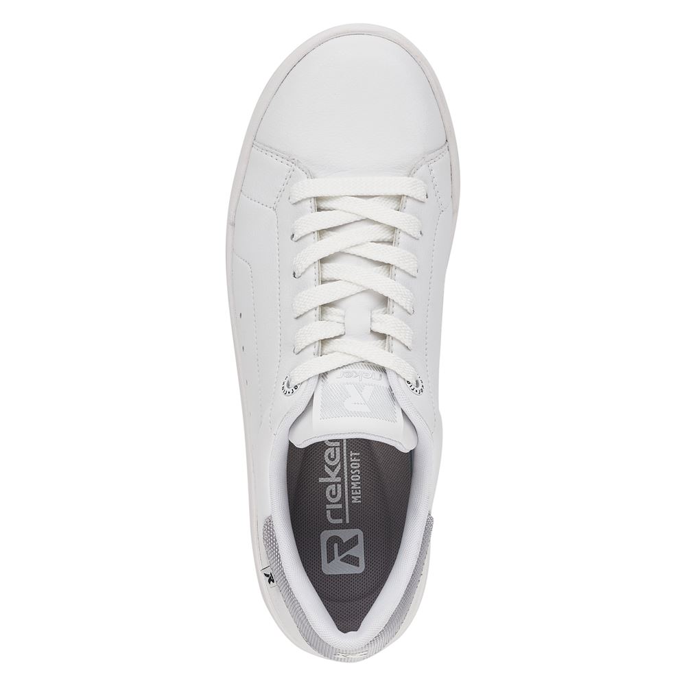 Rieker R- Evolution Sneaker Halbschuh Leder weiß S12 41902-80 36 | weiss/cement/we | F
