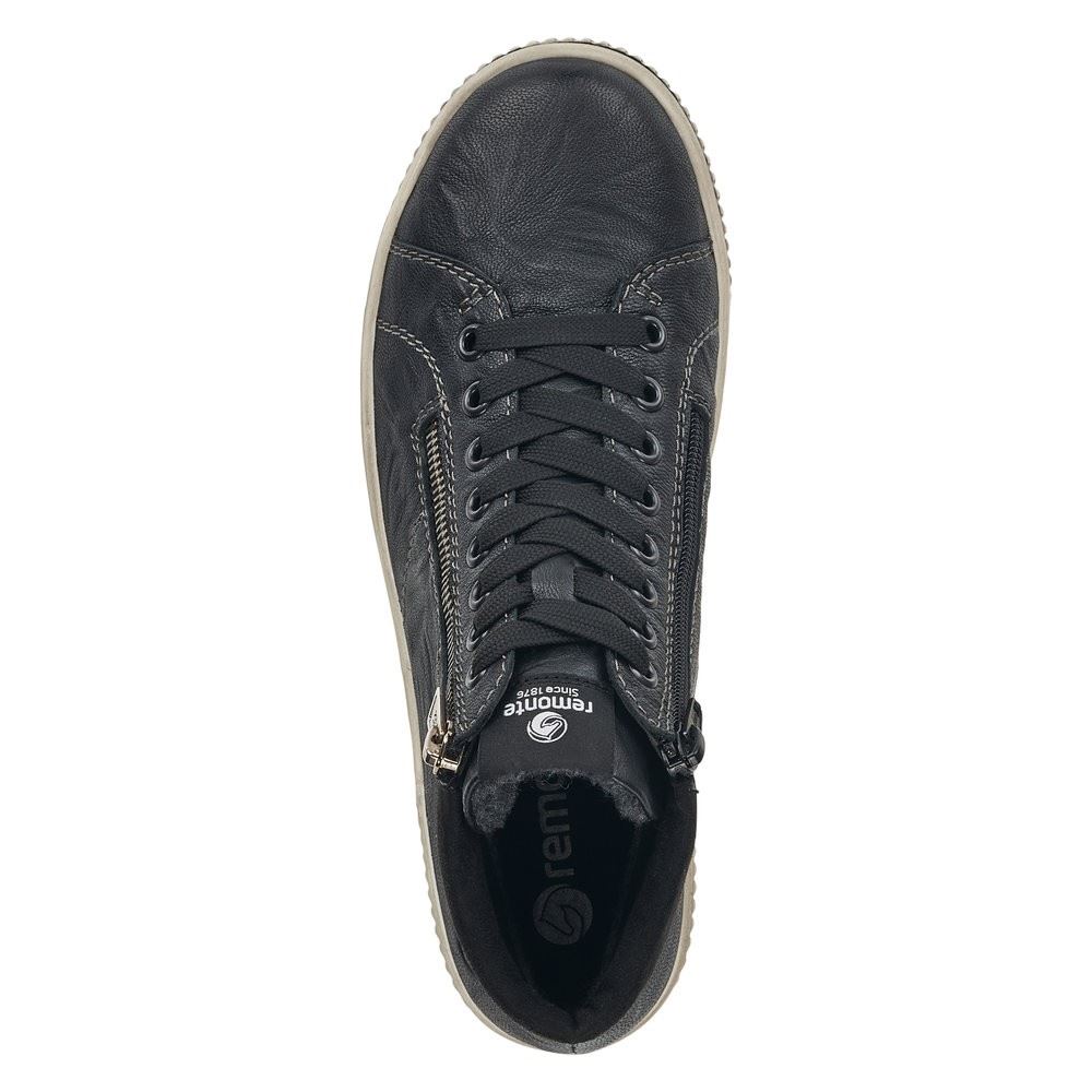 Remonte Damen Schnürschuh Sneaker High Leder TEX- Membran schwarz S22  D0772-01 38 | schwarz/schwarz | G