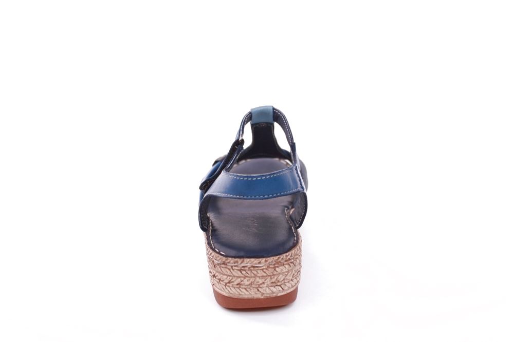 Andrea Conti Sandale Leder Keilabsatz blau S12 18836041024 
