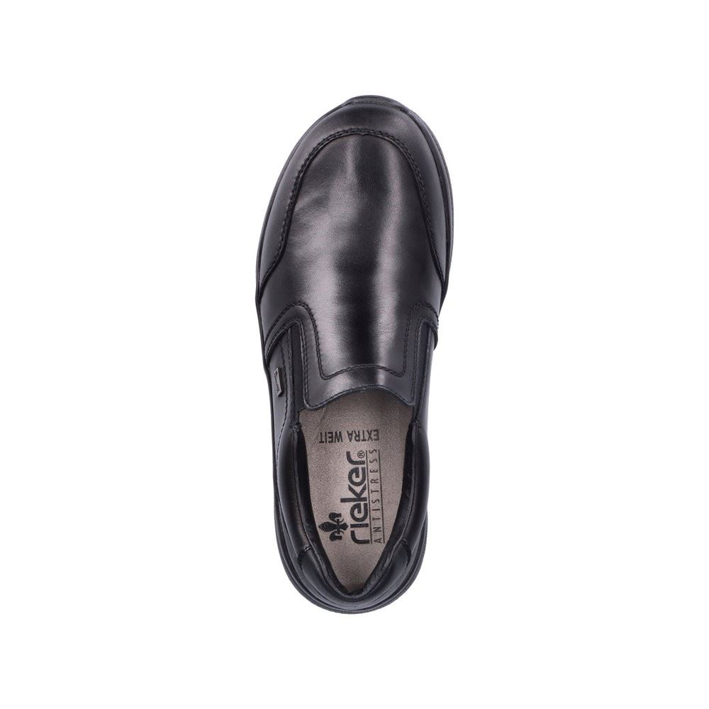 Rieker Antistress Herren Slipper Schlupfschuh klassisch Leder TEX- Membran extraweit schwarz S22 14850-00 43 | schwarz/nero | H