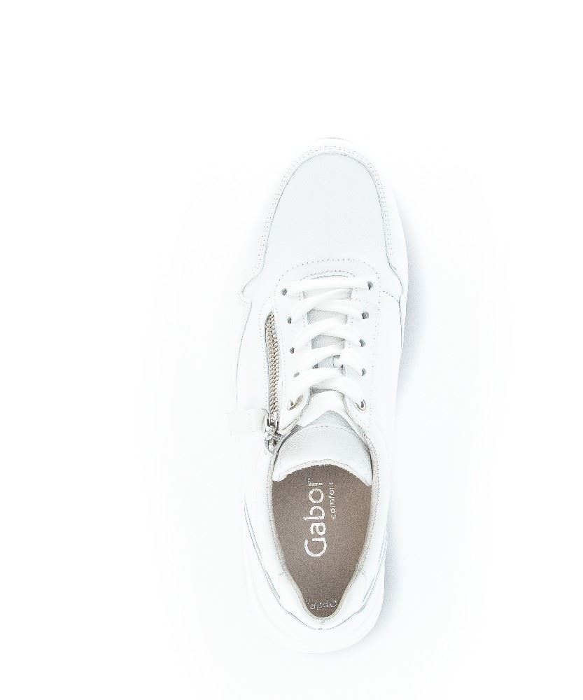 Gabor Sneaker low Leder Comfort- Mehrweite Wechselfußbett weiß S12 86.587.50 7 | weiss | H