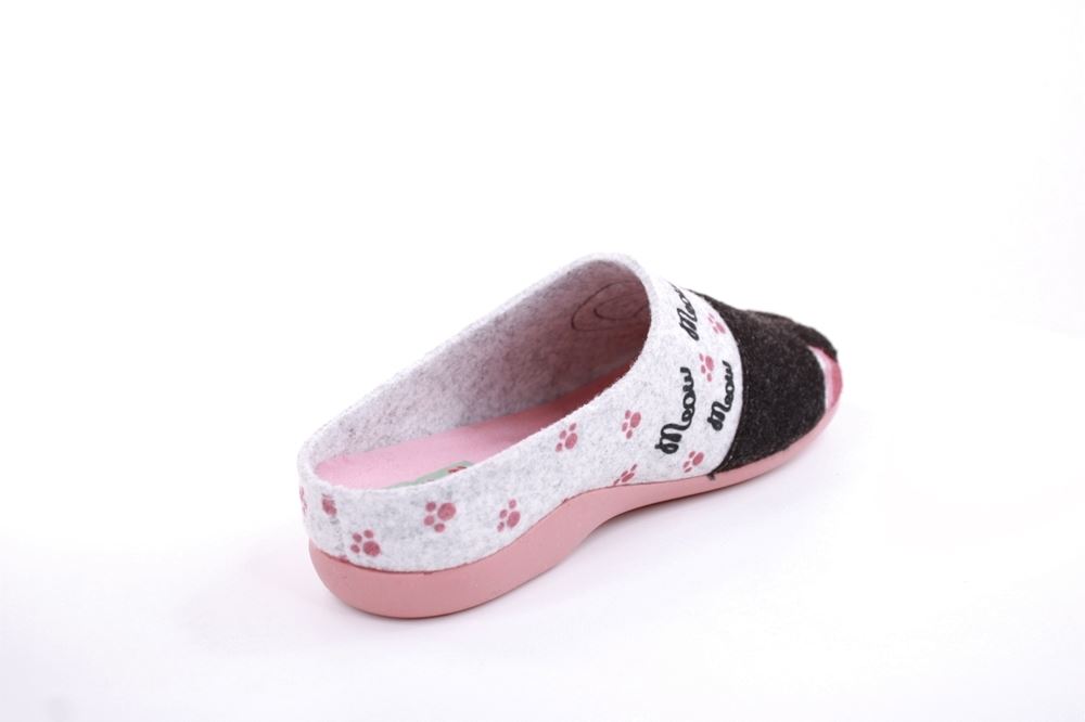 s`knöpfli Damen Hausschuh Pantolette Katzenmotiv Wechselfußbett rosa S22 Z28022P 40 | fieltro salmon | 