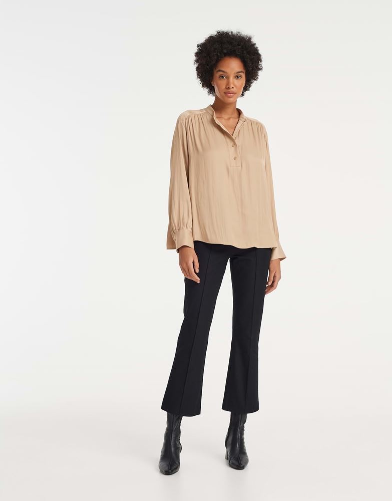 OPUS Bluse Fogeta schimmernd weite Silhouette beige S22 1012439415147 