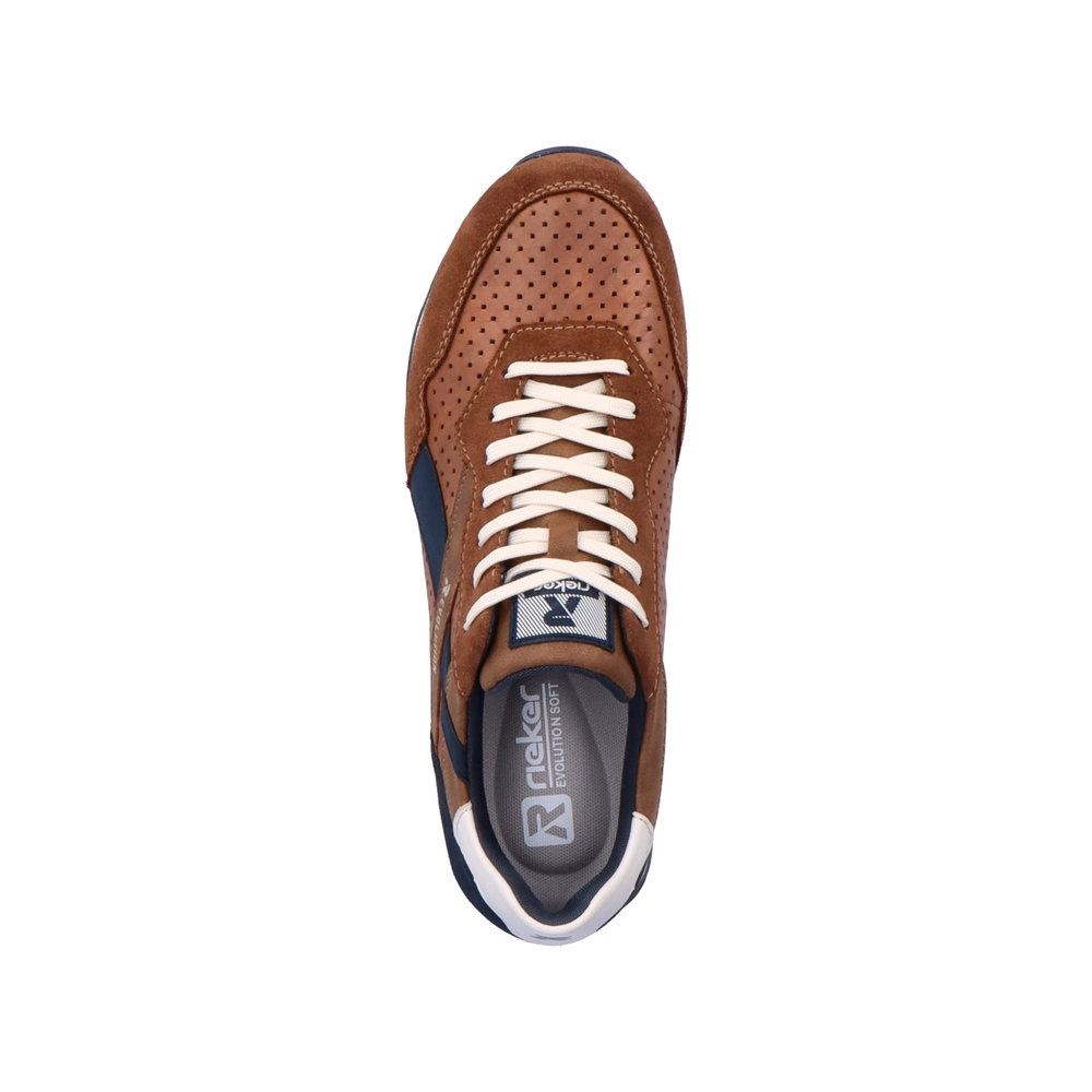 Rieker Evolution Herren Sneaker Halbschuh Leder Wechselfußbett durchbrochen braun S13 U0302-24 