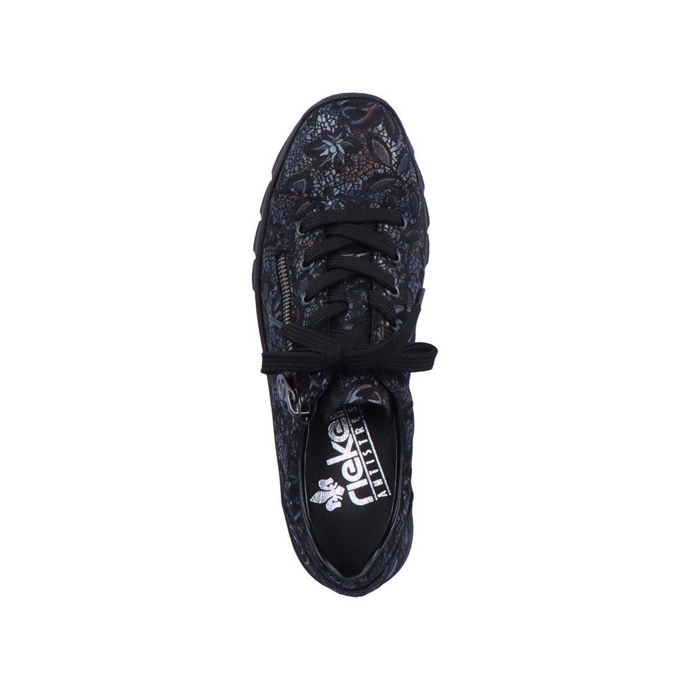 Rieker Damen Schnürschuhe schwarz-metallic S23 N3302-90 
