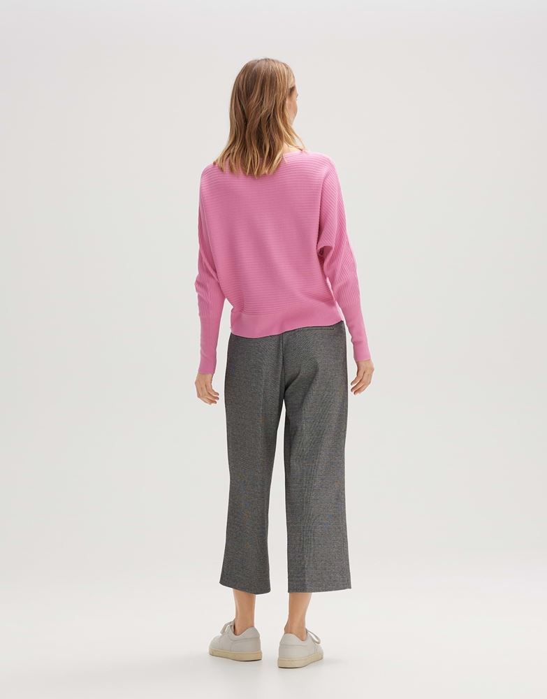 OPUS Strickpullover Pisol ECOVERO™ Viskose Mix U-Boot Ausschnitt  kurze Silhouette rosa, blau S13 10142110298171 40 | 60020 coal blue | 