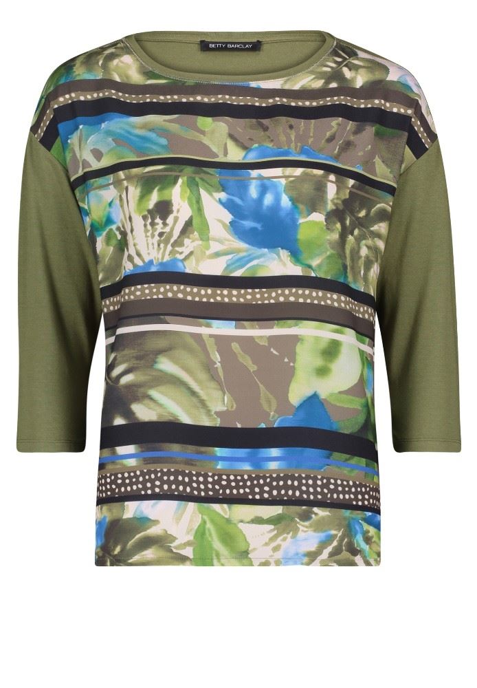 Betty Barclay Blusenshirt 3/4 Arm U - Boot Floral khaki S12 22462989 
