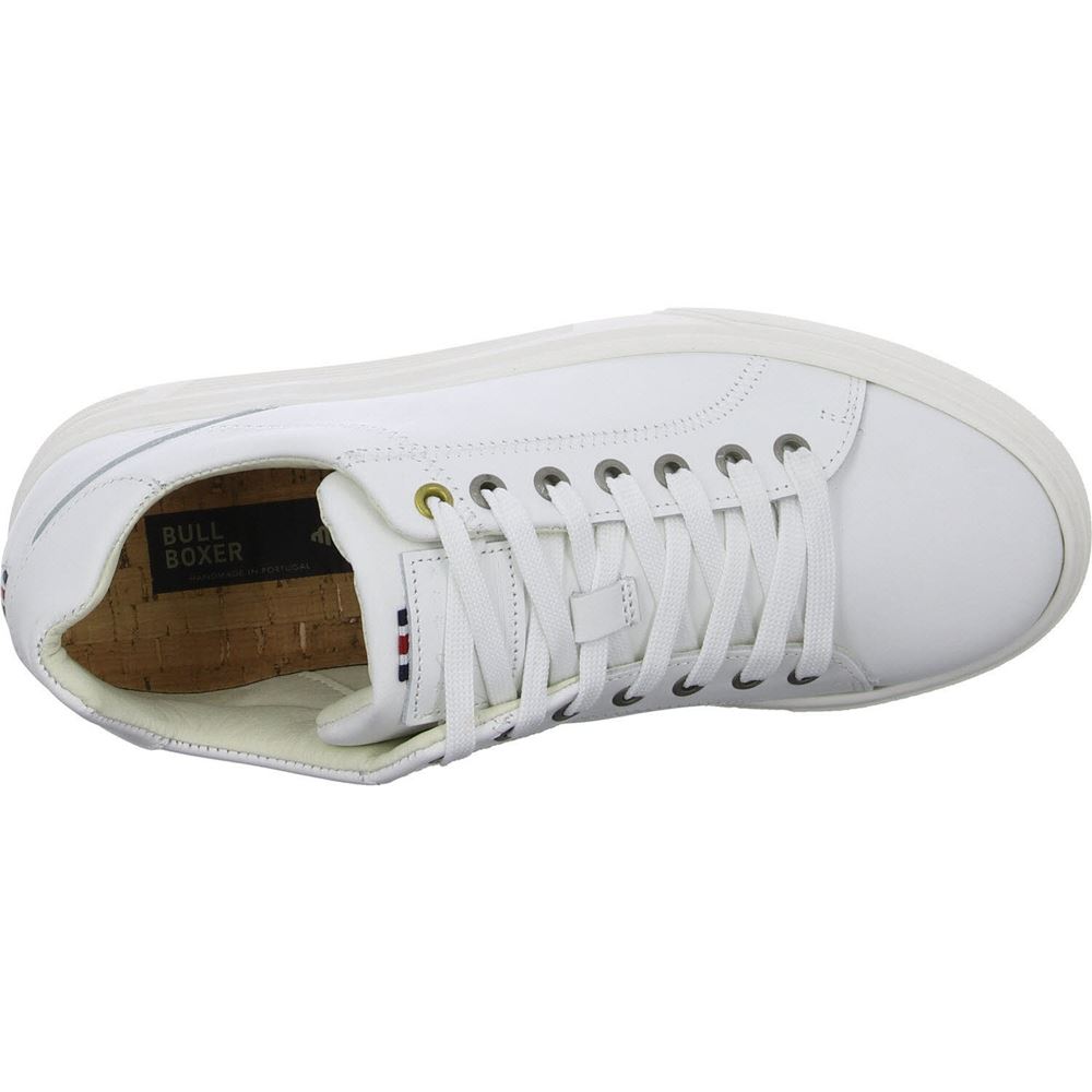 Bullboxer Herren Sneaker Schnürschuh Leder weiß S13 213K26611F 