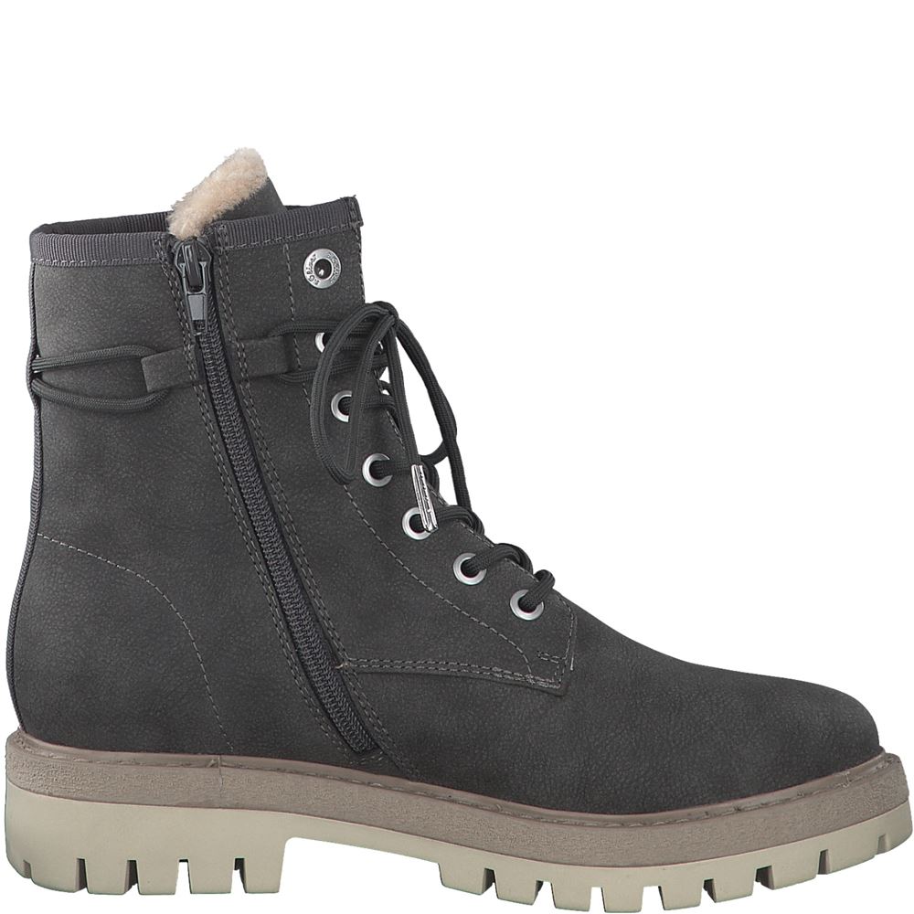 s.Oliver Damen Schnürboots Warmfutterr SOFT- FOAM Innensohle grau beige S22 5-5-26238-29 39 | 341 TAUPE | 