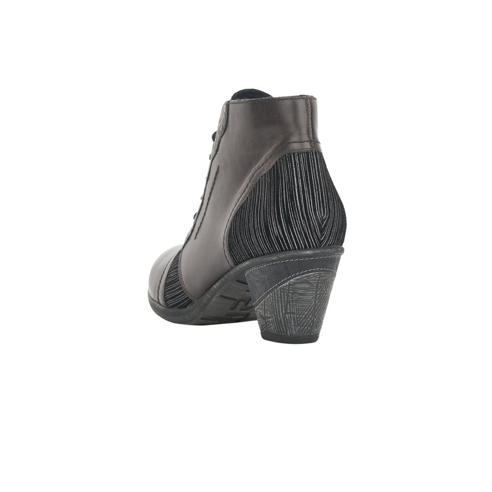 Remonte Stiefelette Schnürstiefel Leder schwarz Absatz D8789 