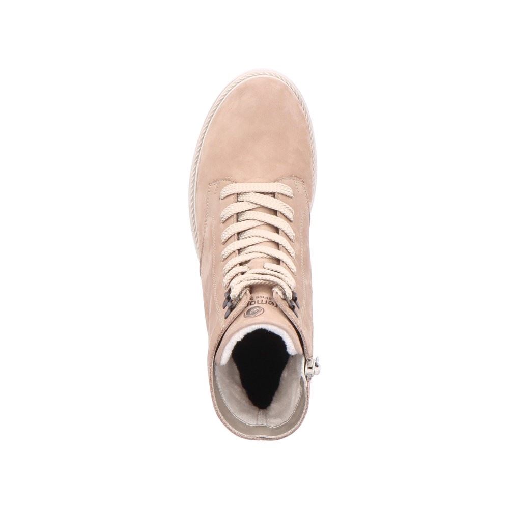 Remonte Damen Schnürstiefel Schnürboots Rauleder Warmfutter Wechselfußbett beige S22 D8479-21 