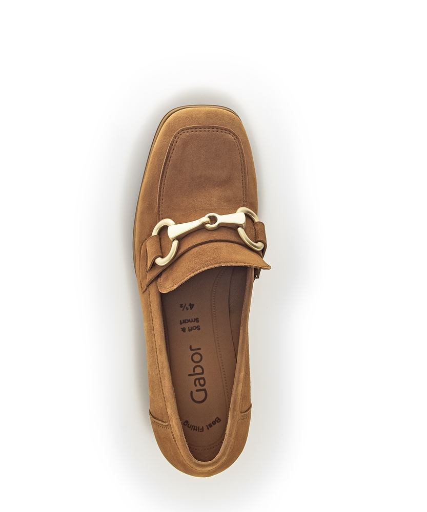 Gabor Trotteur Hochfrontpumps Rauleder Schmuck-detail braun S23 35.292.14 