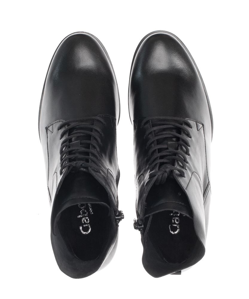 Gabor Schnürstiefelette Leder Comfort- Mehrweite H schwarz S23 36.605.57 