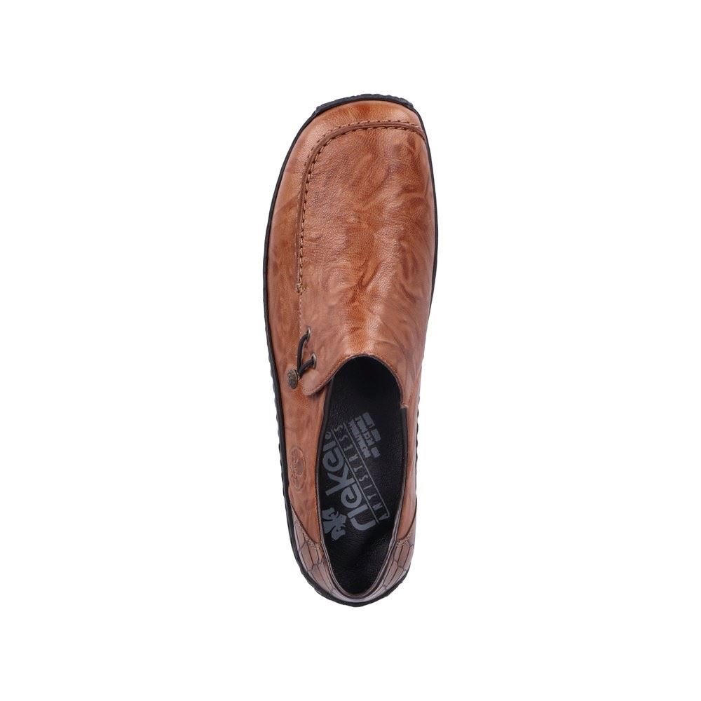 Rieker Antistress Damen Slipper Schlupfschuh Leder braun S22 L1750-22 37 | cuoio/palisande | E