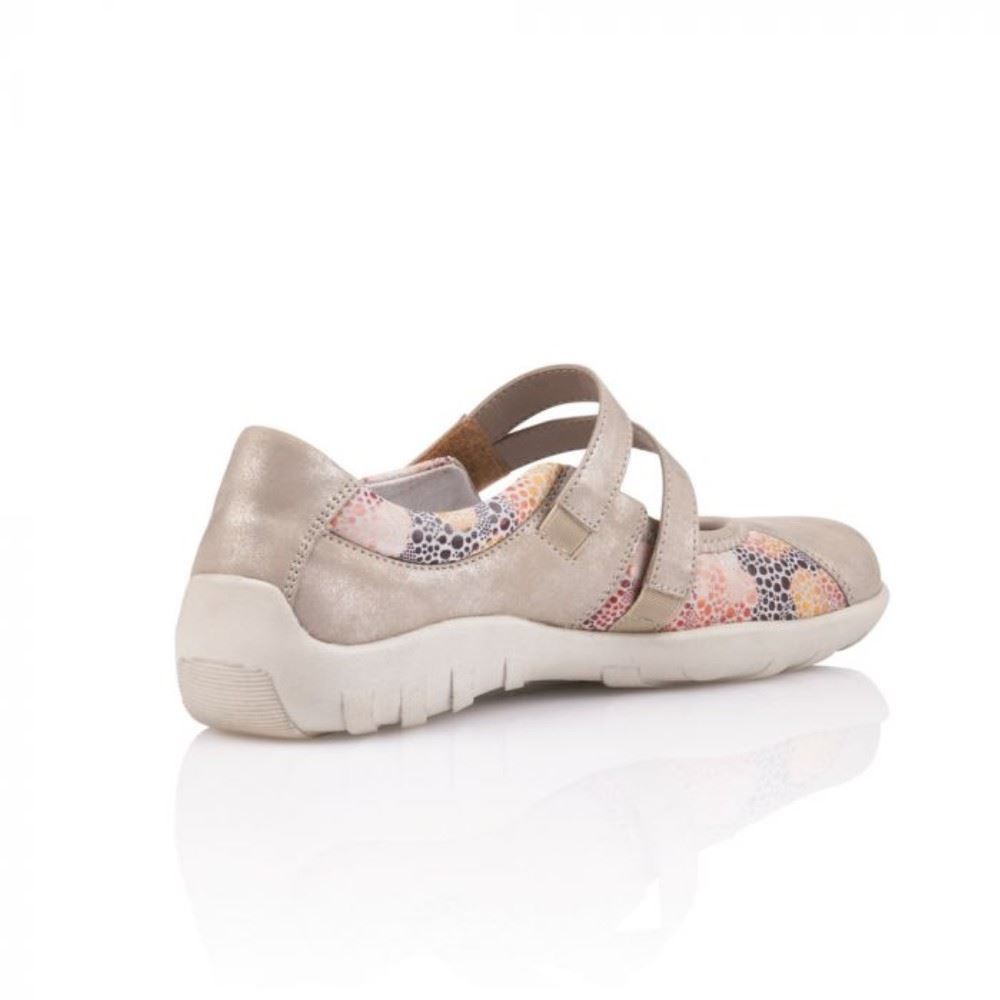 Remonte Slipper Ballerina Spange Leder silner+muschel softfoam R3510-02 