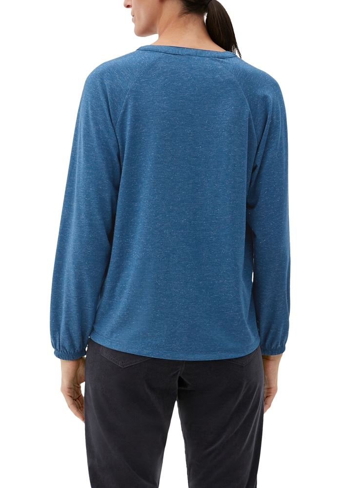 s.Oliver Blusenshirt mit Glitzerdetails S22 2125380 38 | 9999 GREY/BLACK | 