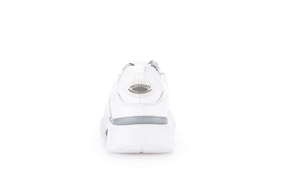 Gabor rollingsoft Damen Sneaker Leder durchbrochene Sohle Wechslfußbett weiß S13 26.935.51 