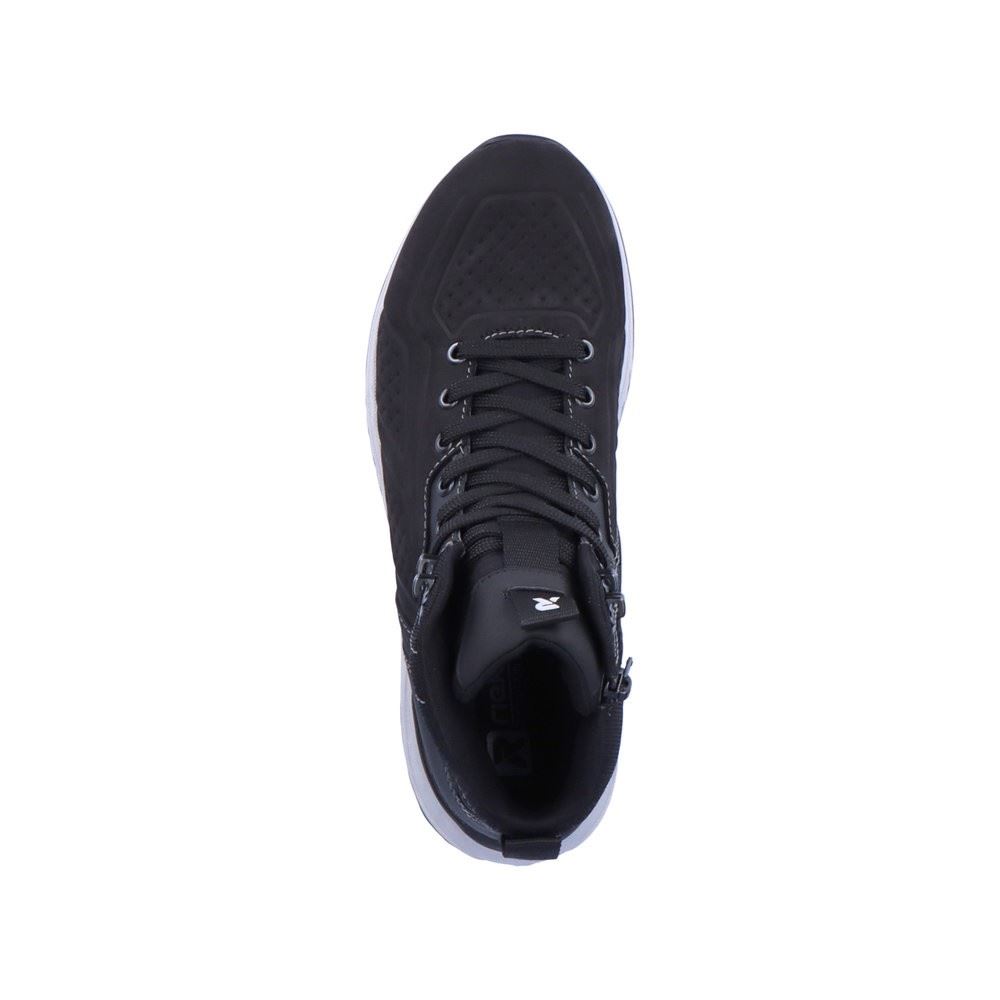 Rieker Evolution Herren Schnürboot Schnürstiefel Wechselfußbett Nano-beschichtetes Obermaterial TEX- Membran schwarz S22  U0161-00 44 | schwarz/schwarz | G