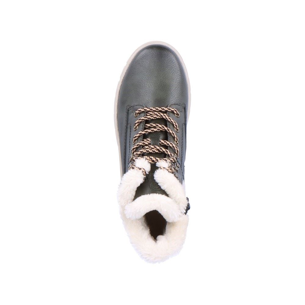 Remonte Damen Schnürboots Schnürstiefel Leder TEX- Membran Warmfutter Schurwolle Wechselfußbett grün S22 D0E71-52 37 | leaf/sand/leaf/ | G