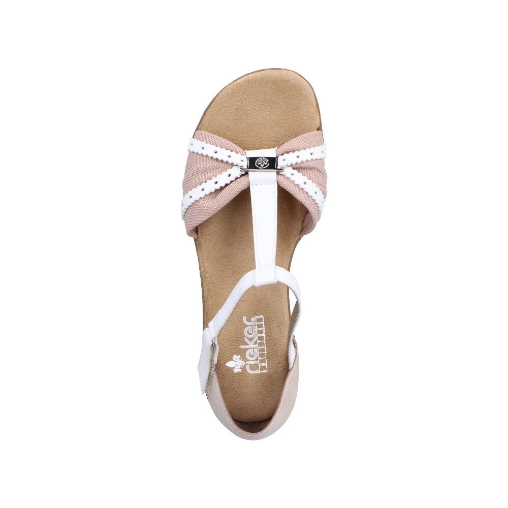 Rieker Antistress Damen Riemchensandalette Fersenkappe rosa S12 64250-92 38 | hellrosa/weiss/ | F
