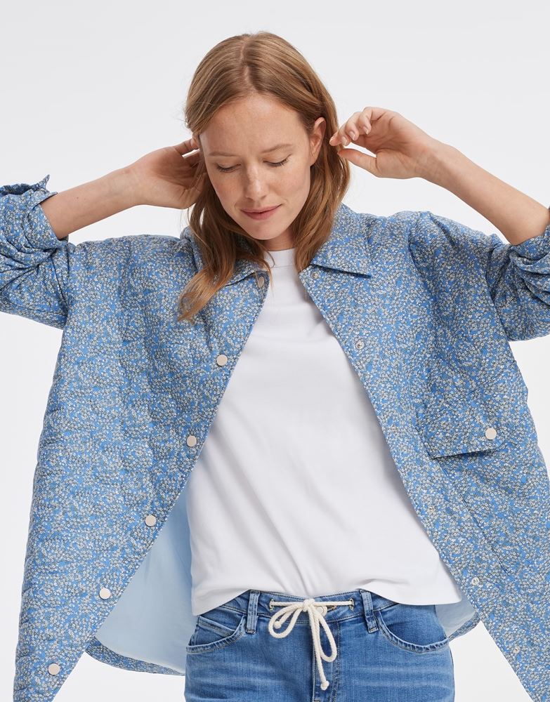 OPUS Overshirt Junila oversize Hemd Wattierung Zwiebelstepp blau S12  10023410278120 