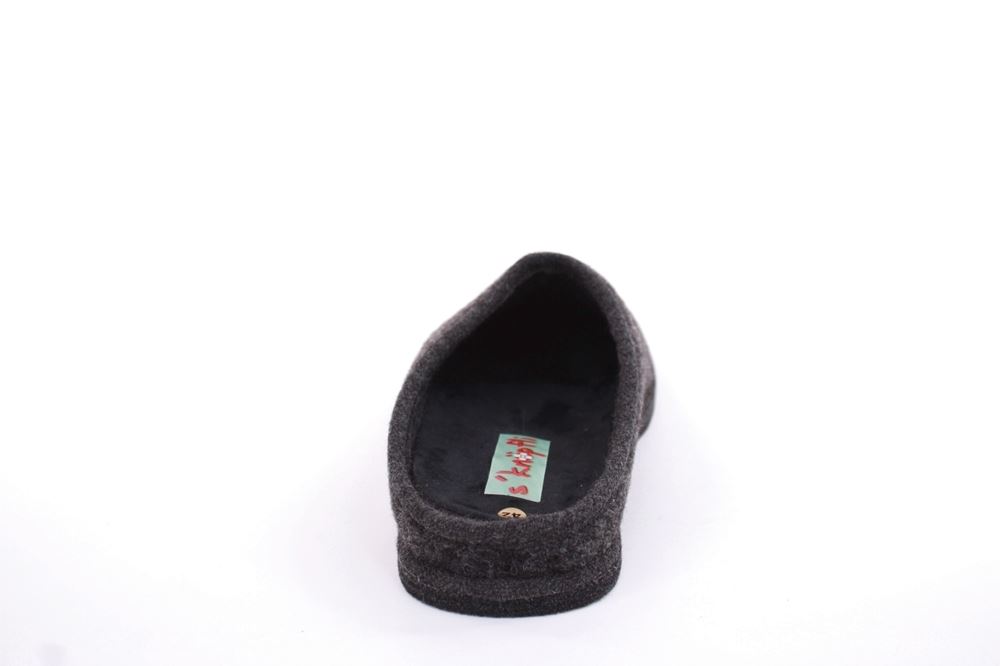 s`knöpfli Herren Hausschuh Pantoffel Filz Filzsohle grau S22 523 