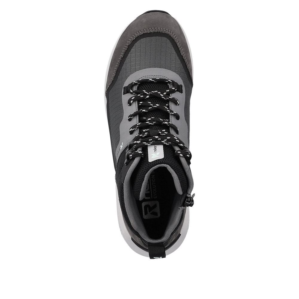 Rieker Evolution Damen Schnürboots Schnürstiefel TEX- Membran Wechselfußbett grau S23  40460-45 37 | granit/schwarz/ | F
