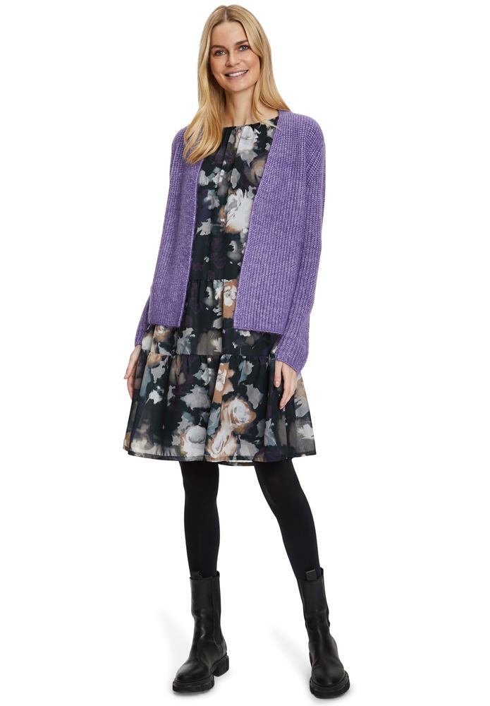 Betty Barclay Strickjacke Cardigan lila S22 57491170 44 | 6713 mulled gra | 