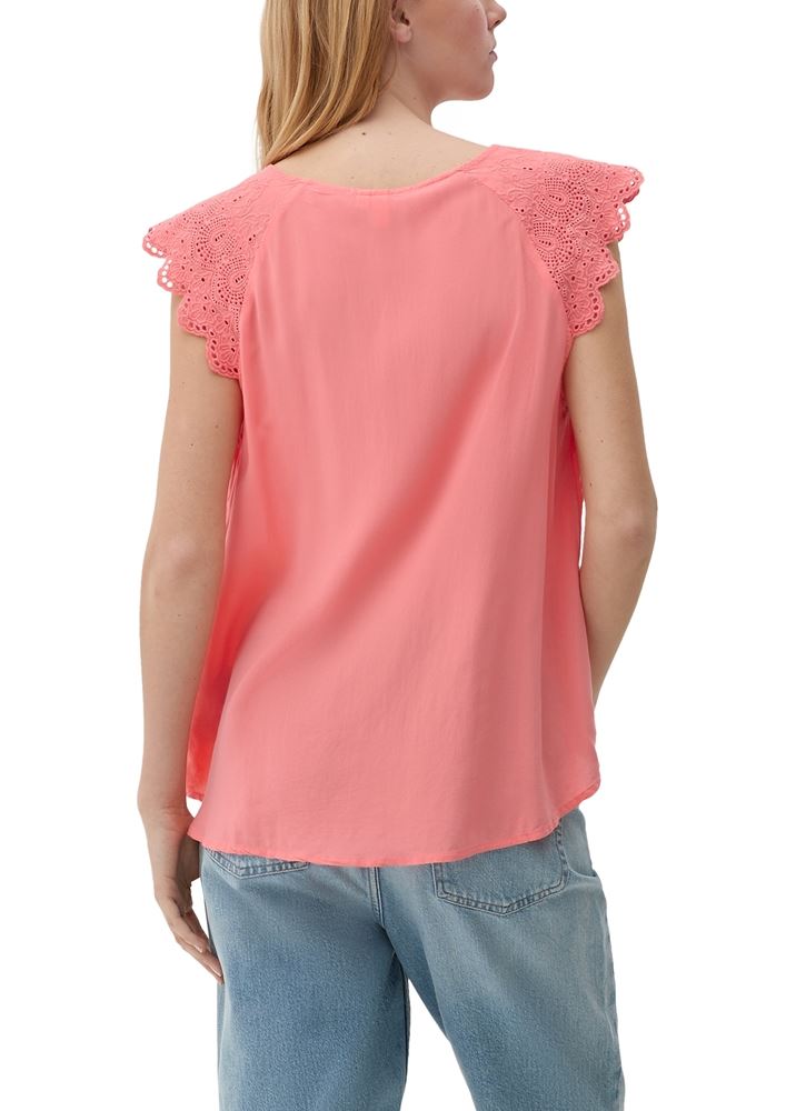 QS designed by Bluse mit Broderie Anglaise S13 2132615 