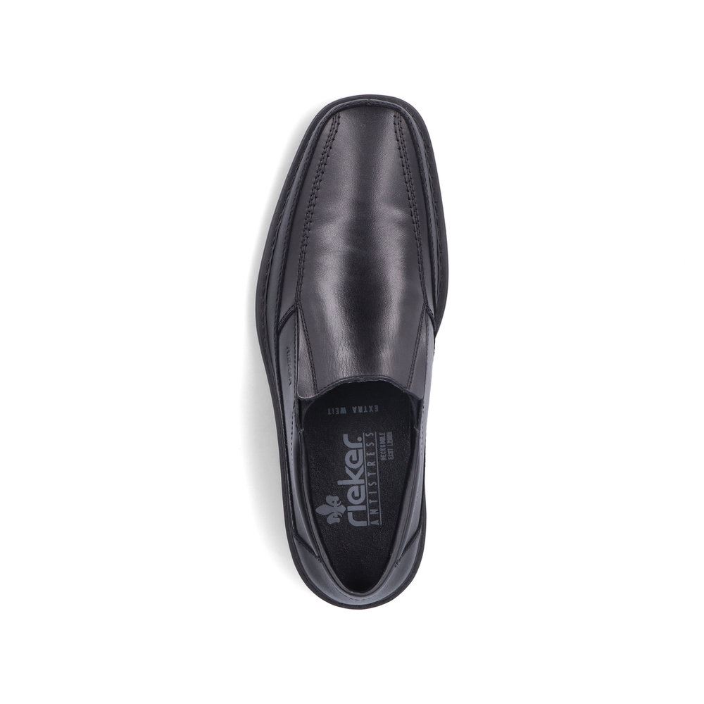 Rieker Antistress Herren Slipper elegant Leder Extraweite- H schwarz S13 B0873-00 