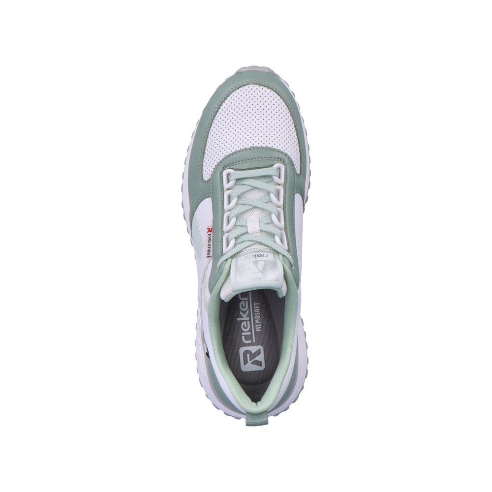 Rieker EVOLUTION Damen Sneaker Leder Wechselfußbett weiß S13 W0602-80 40 | peppermint/spor | F