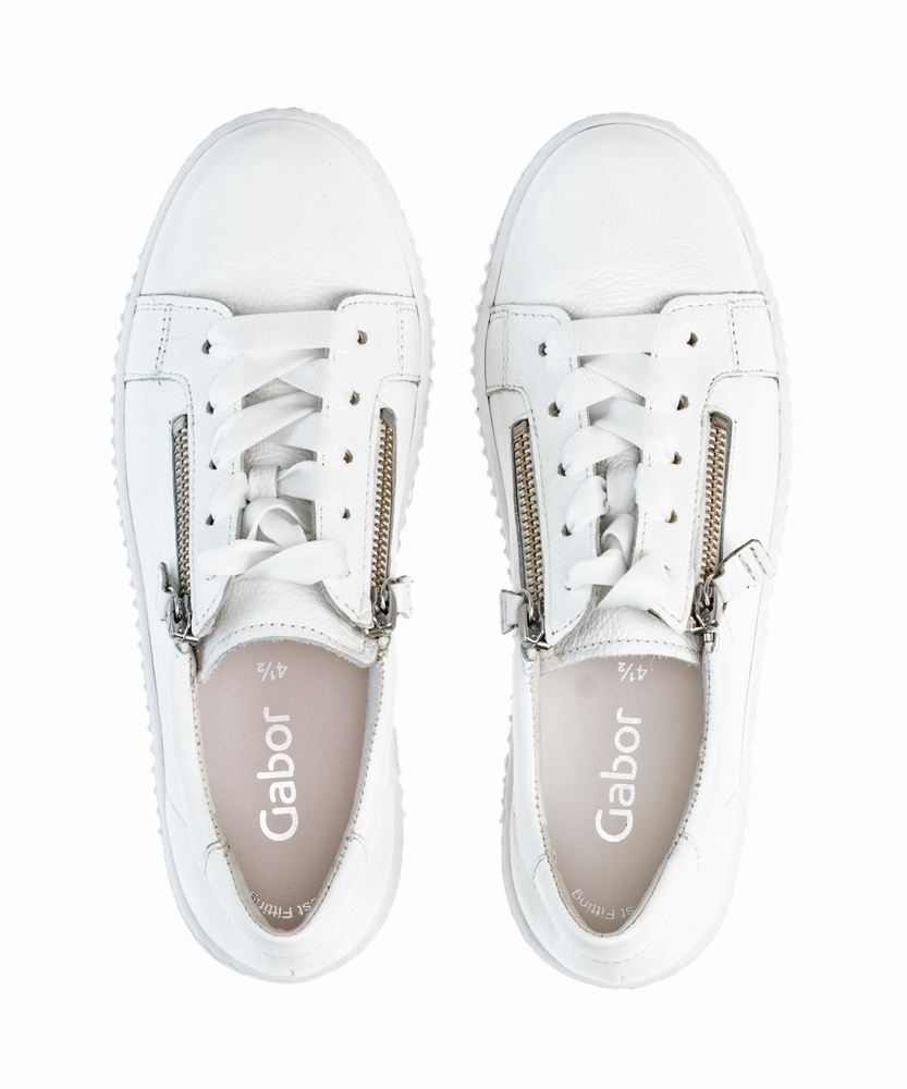 Gabor Sneaker low Leder Wechselfußbett Reißverschluss weiß S13 23.334.21 