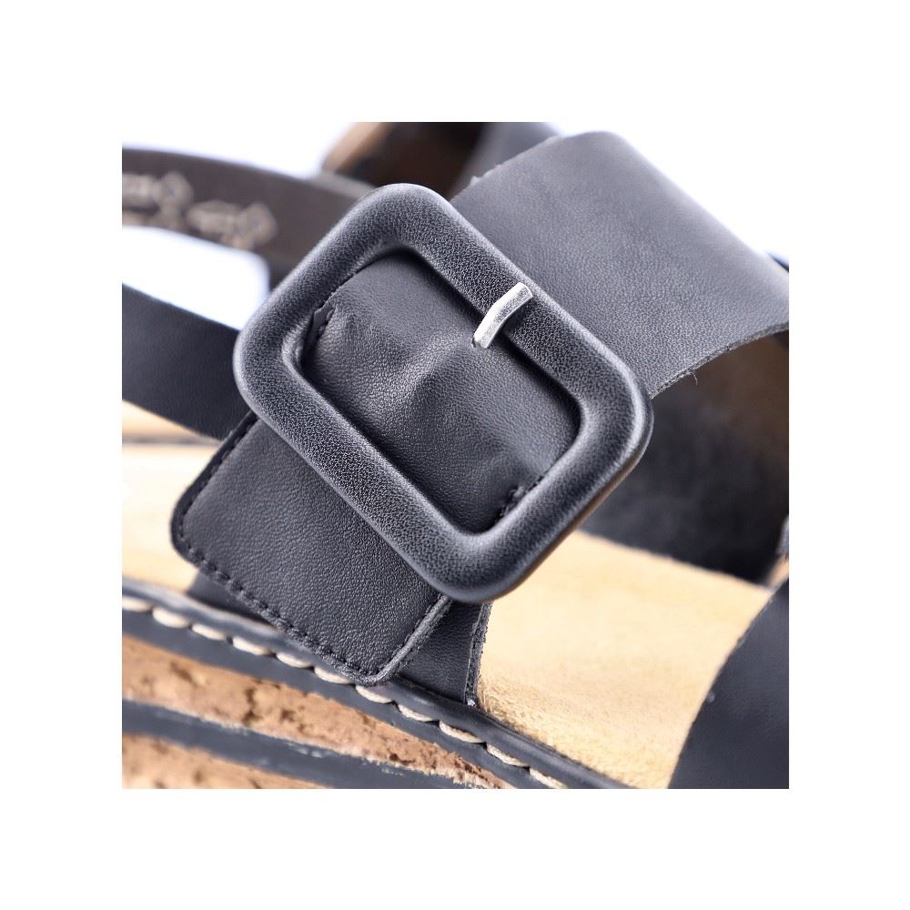 Rieker Damen Keilsandalette schwarz 62950-00 