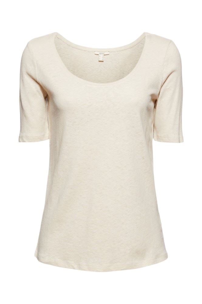 ESPRITLeinen T- Shirt 041EE1K301 L | E110 OFF WHITE | 