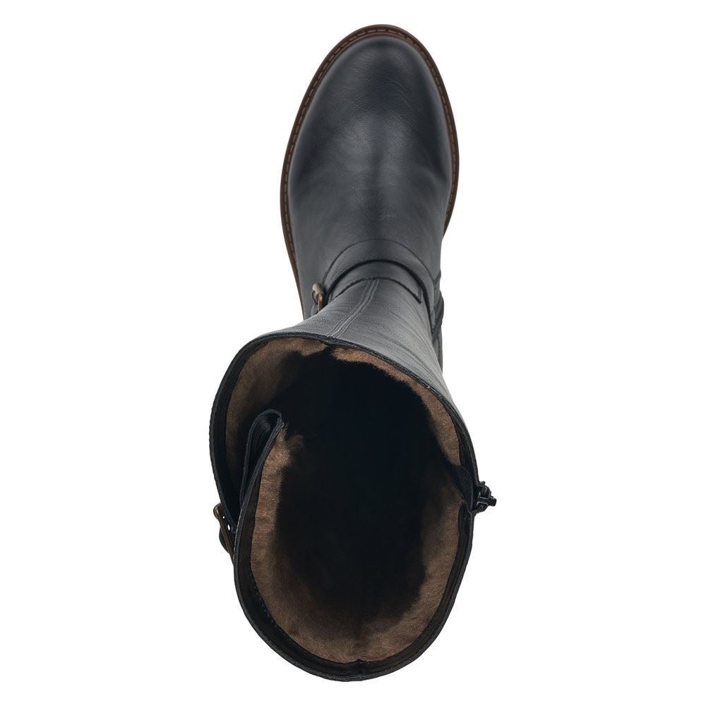Remonte Damen Langschaftstiefel Stiefel Lammfellfutter Wechselfußbett schwarz S22 R6590-01 37 | schwarz | G