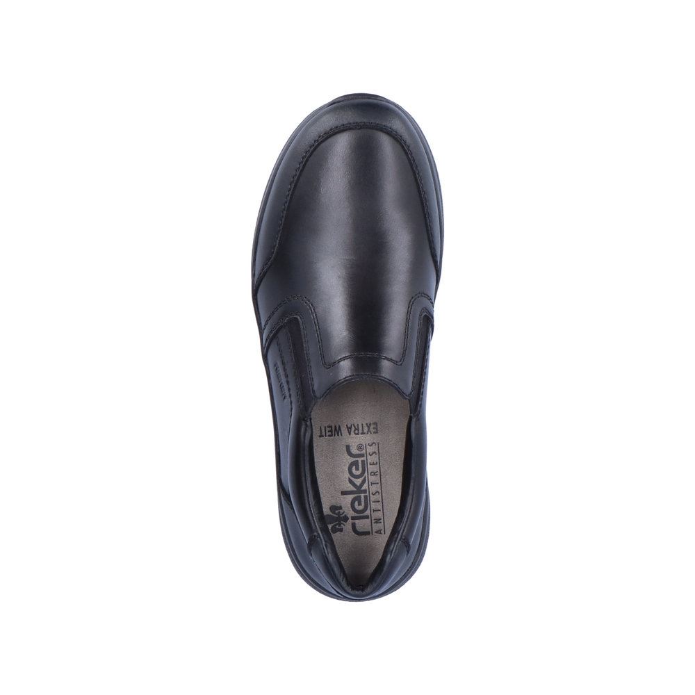 Rieker Antistress Herren Slipper Leder Extraweite Wechselfußbett schwarz S13 14850-01 