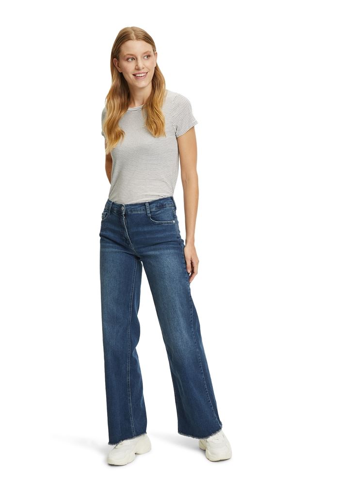 Betty Barclay Jeans Bootcut Fransensaum blau S22 66601100 