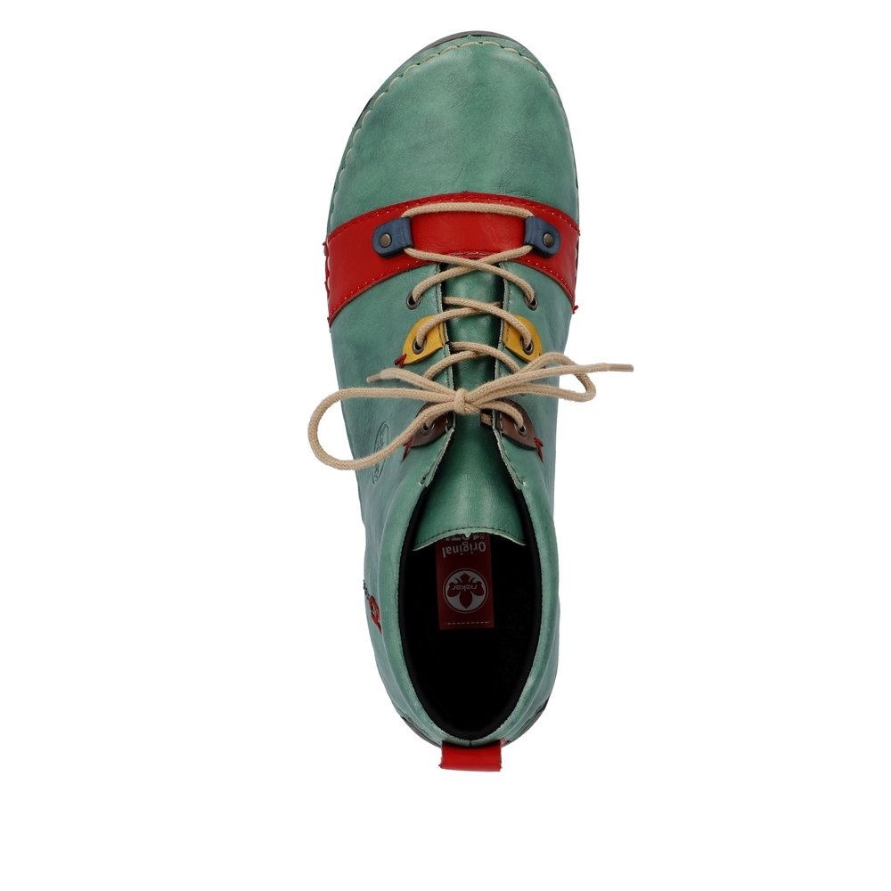 Rieker Antistress Damen Schnürschuh mehrfarbige Ösen grün S23  52507-52 