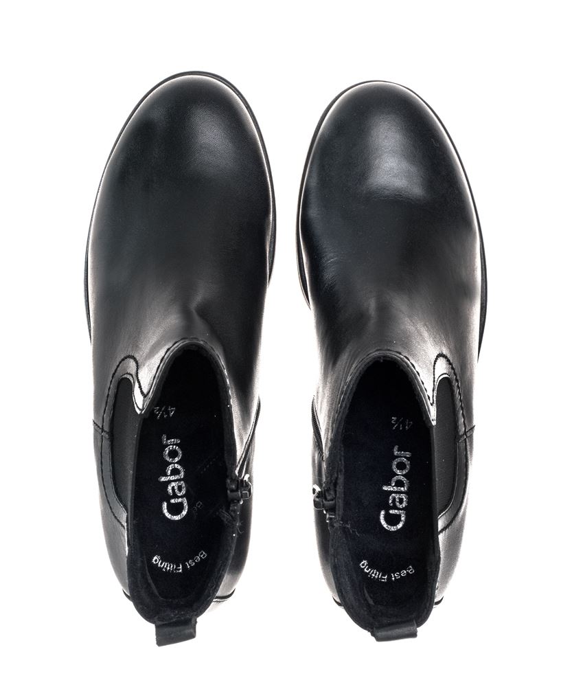 Gabor Chelsea Boot Leder Blockabsatz Wechselfußbett schwarz S22 91.710.27 