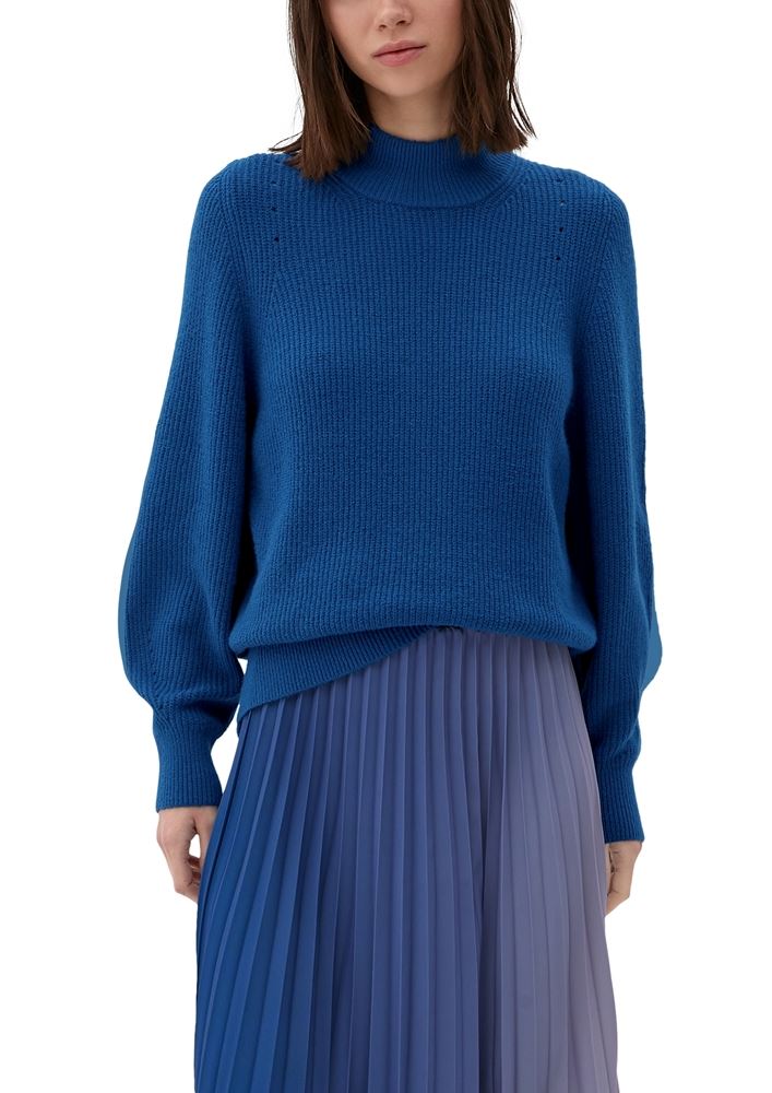 s.Oliver Damen Strickpullover Turtelneck Stehkragen weite Ärmel rosa, blau, schwarz S22  2123882 40 | 4082 LILAC/PINK | 