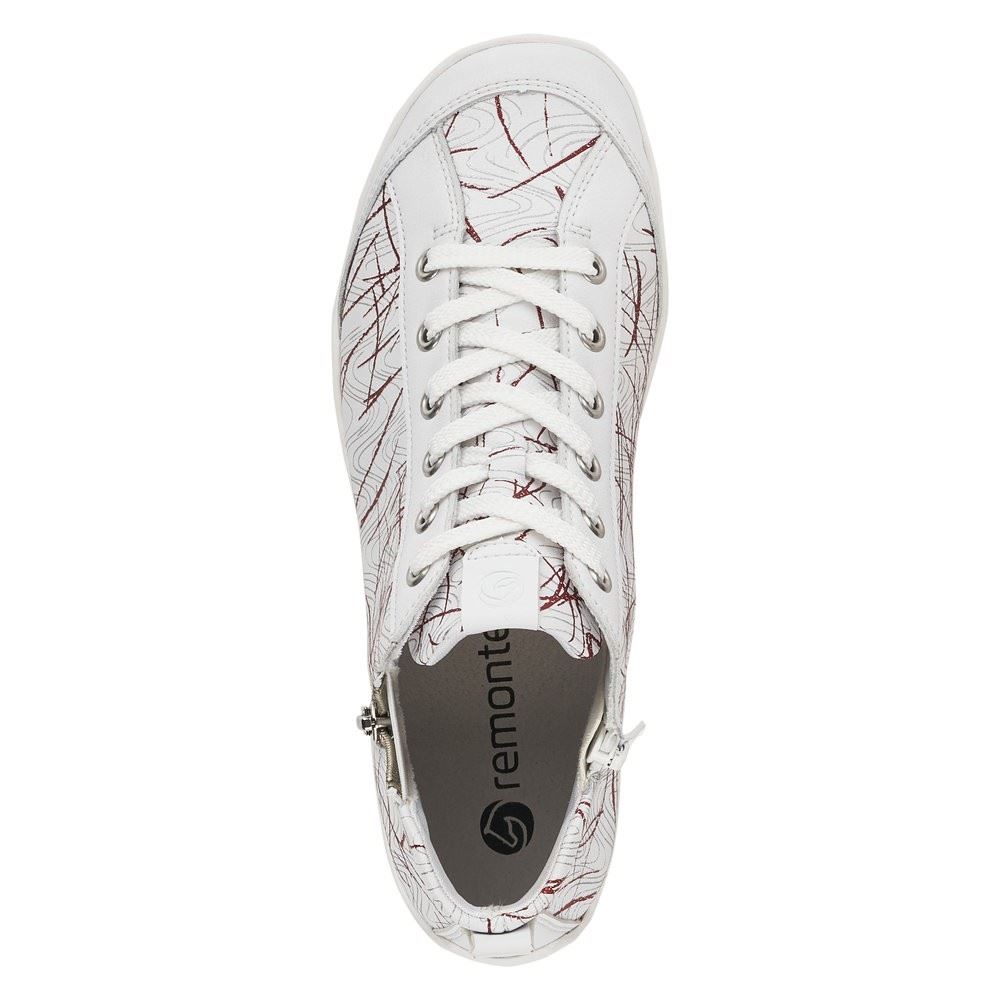 Remonte Damen Sneaker High Leder gemustert weiß S12  R3474-80 38 | weiss/silver-re | G