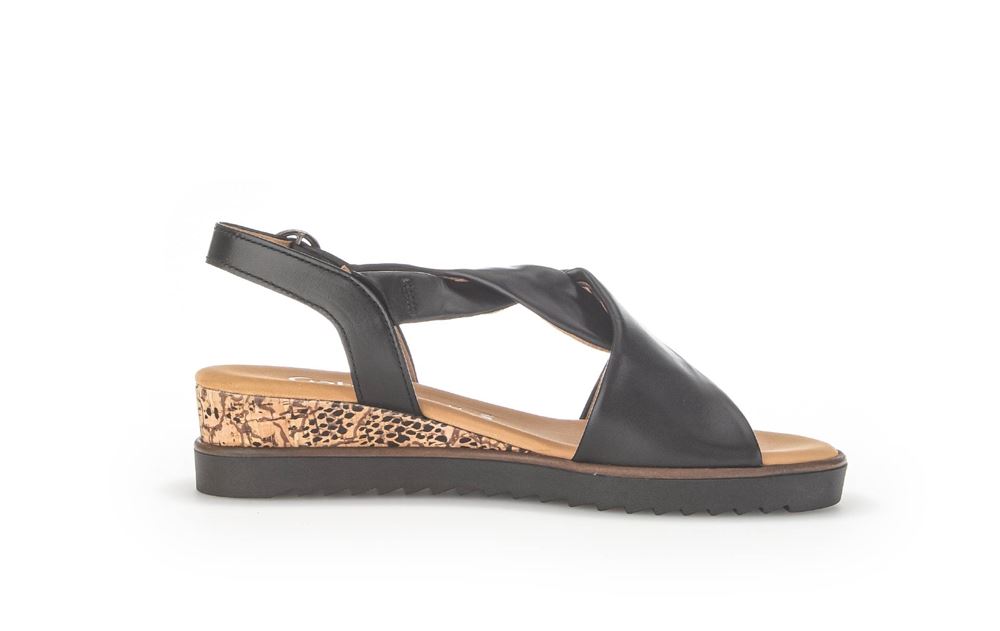 Gabor Sandalette Keilabsatz schwarz S13  22.751.27 