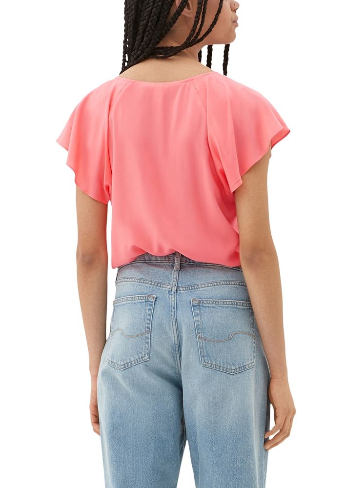 QS designed by Viskosebluse mit V-Ausschnitt S13 2132616 