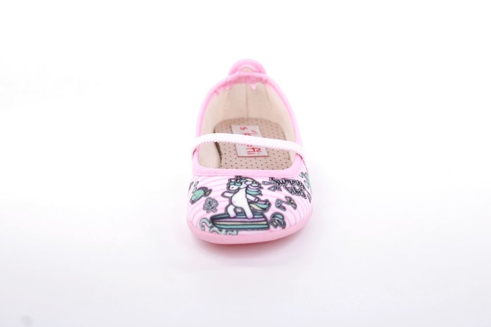 s`knöpfli Kinder Hausschuh Schlupfschuh Mädchen Einhorn- Motiv rosa S13 I28965 