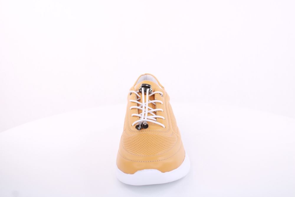 PETER ERIKSON Damen Sneaker Leder Wechsel- Fußbett gelb, grau S13 231508 