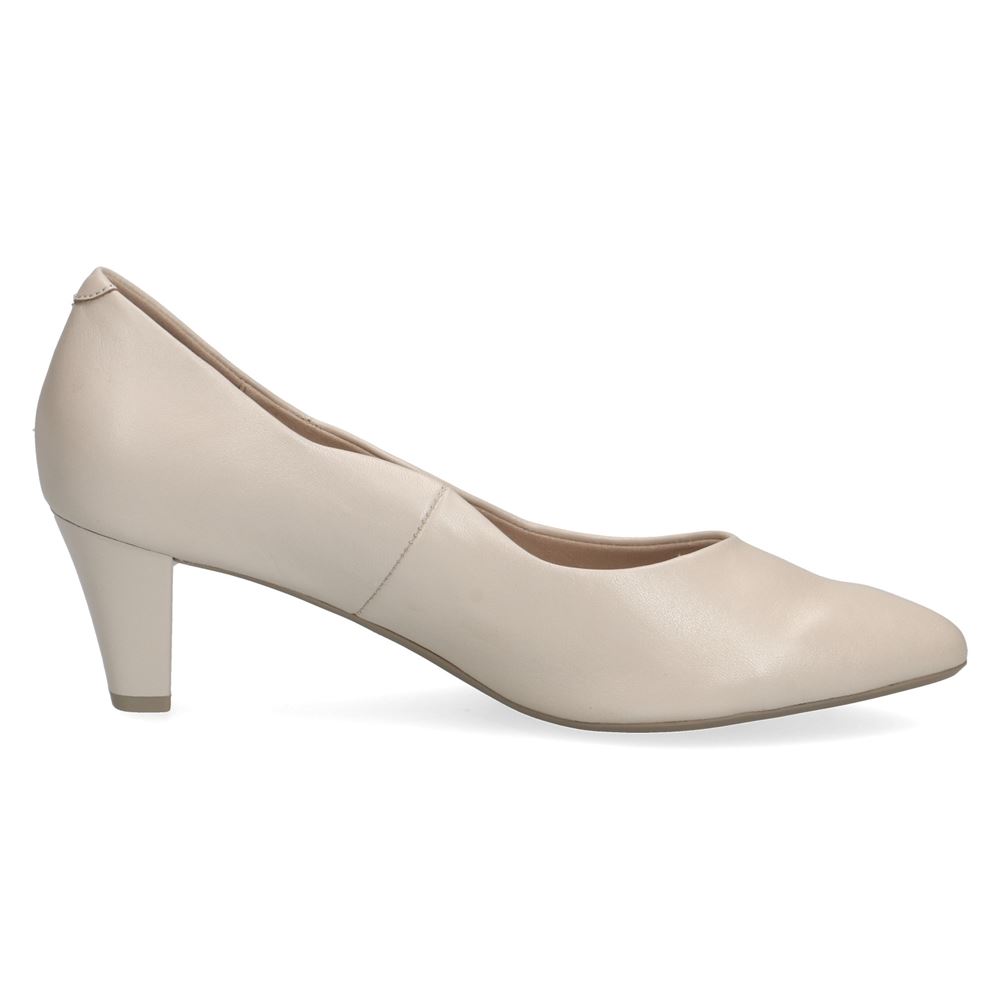 Caprice klassischer Pumps Leder G- Weite schwarz beige S12  9-9-22400-28 