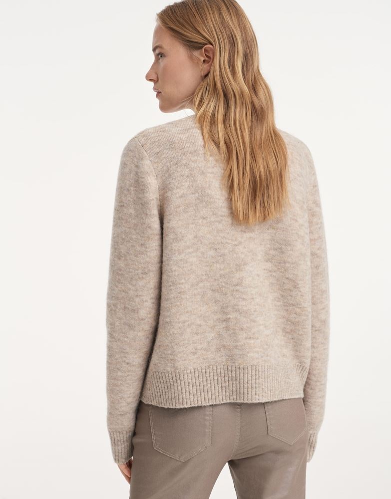 OPUS Strickjacke Cardigan Knöpfe Taschen beige S21 248089431 